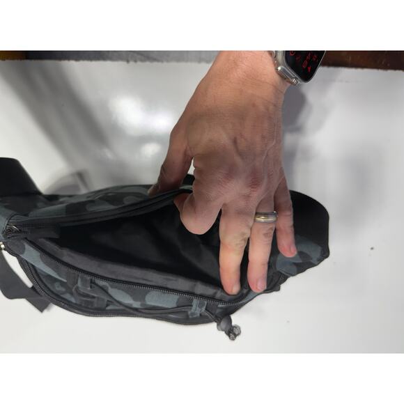 KUAI Tactical Sling Bag - Black Camo Chest Pack, Multi-Compartment - Picture 2 of 6